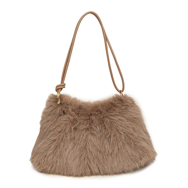 Plush Faux Fur Tote Bag For Daily Use With Soft Texture And Stylish Design