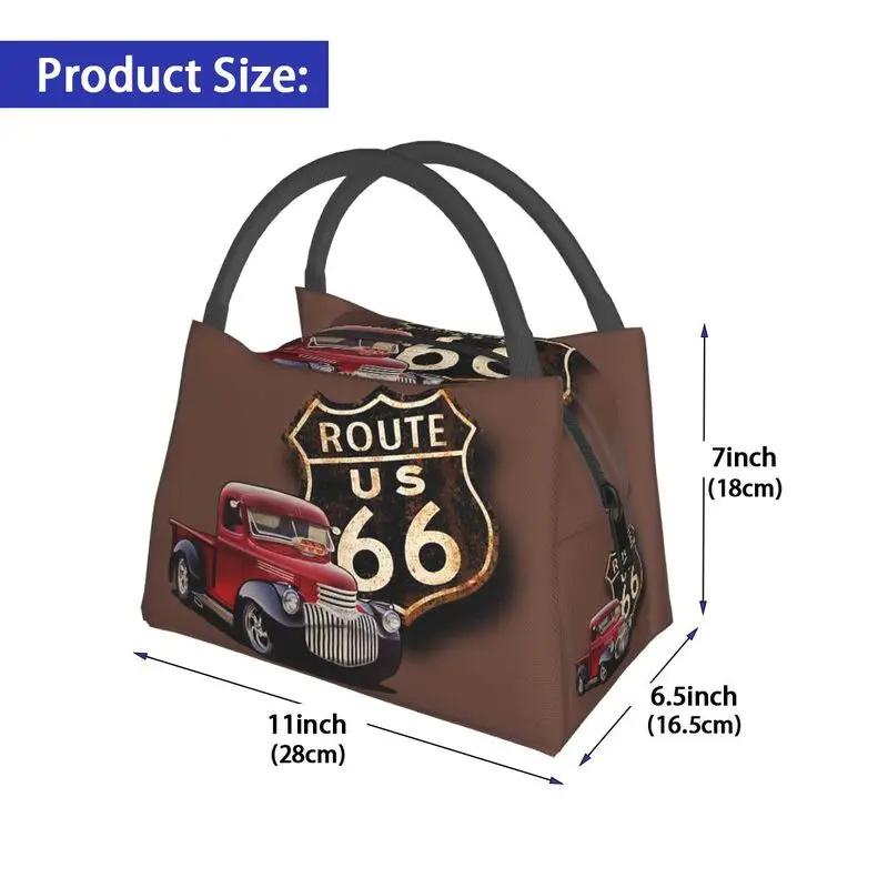 Custom Vintage Route 66 Lunch Bag Women Cooler Thermal Insulated Lunch Box for Work Pinic or Travel