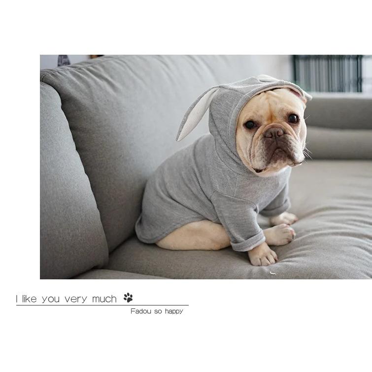 Pet Dog Clothes Cute Rabbit Ear Design For Small Dogs Coat Winter Dog Hoodies Puppy Cat Clothing For Dogs Pug French Bulldog