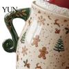 Ceramic Storage Jar Christmas Themed with Airtight Lid, Decorative Gingerbread Man Home Decor Cookie Canister, Large Capacity Snack Container
