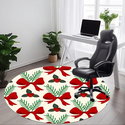 1pc Christmas Decorations Office Round Rug, Non-slip, Soft and Durable Office Rug for Interior Decoration, Perfect for Office, Beautiful Decoration Yy