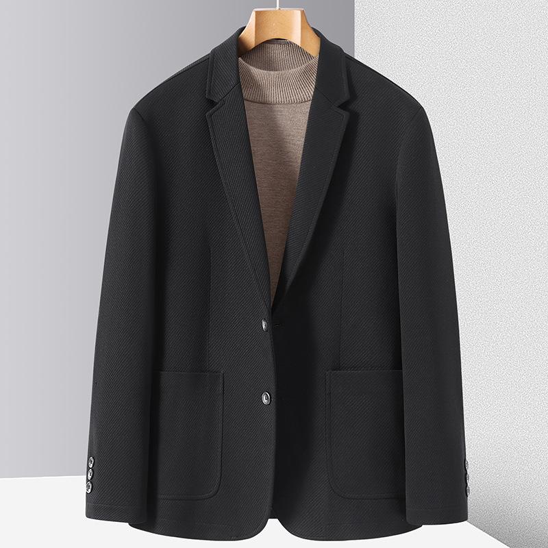 

Весна и осень легкий роскошный деловой однотонный молодежный пиджак из косой ткани в западном стиле 195 чёрный