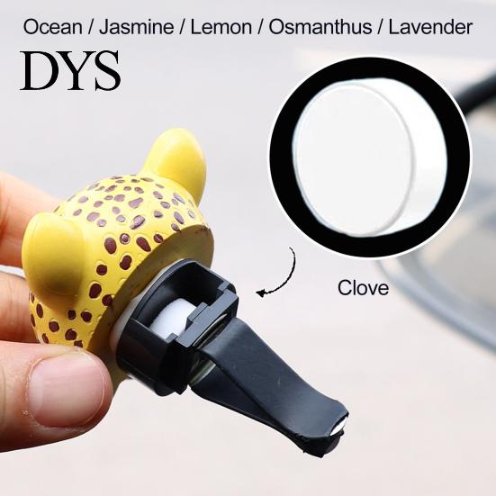 Resin Car Interior Decoration Cute Animal Vent Clip Air Freshener with Aroma Pad, Lion Gift for Owners Leopard Deer Owl Dashboard Ornament,