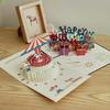 Happy Birthday Greeting Card 3D Birthday Cake Greeting Card Creative Folding Paper Engraving Blessing Card Gift for Lover Friend