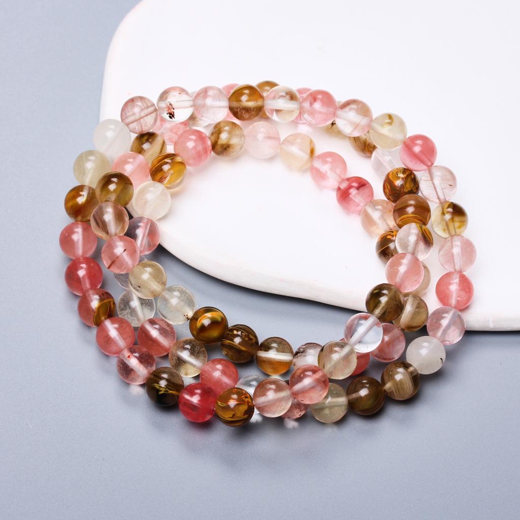 30-60Pcs 4/6/8/10mm Natural Watermelon Peel Smooth Round Loose Bead Beads Make DIY Bracelet Necklace