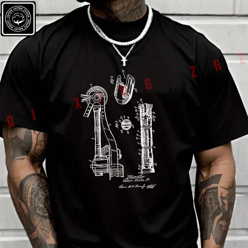 Men's And Women's T-shirt Summer Moto Cotton Tee Motorcycle Tranission Patent Print Short-sleev