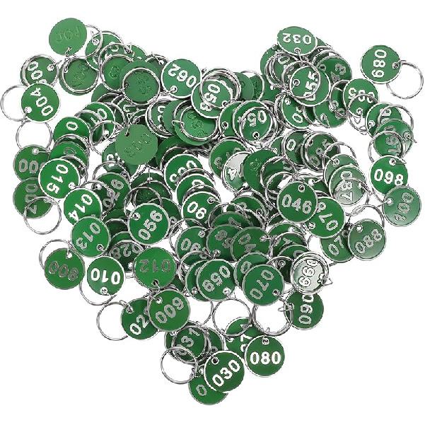 1-100 Numbers Tags, Metal Numbered Marking Identification Hang Tags, Numbered Key Tags Luggage Labels ID Tag with Rings for Organized Coded Key Box 3.00X3.00X0.10CM