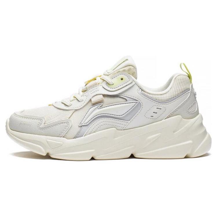 New LiNing Clouds Cloud Sea Anti Slip Wear Resistant Low Top Sports Casual Shoes Women's Ecru AGCT154-2