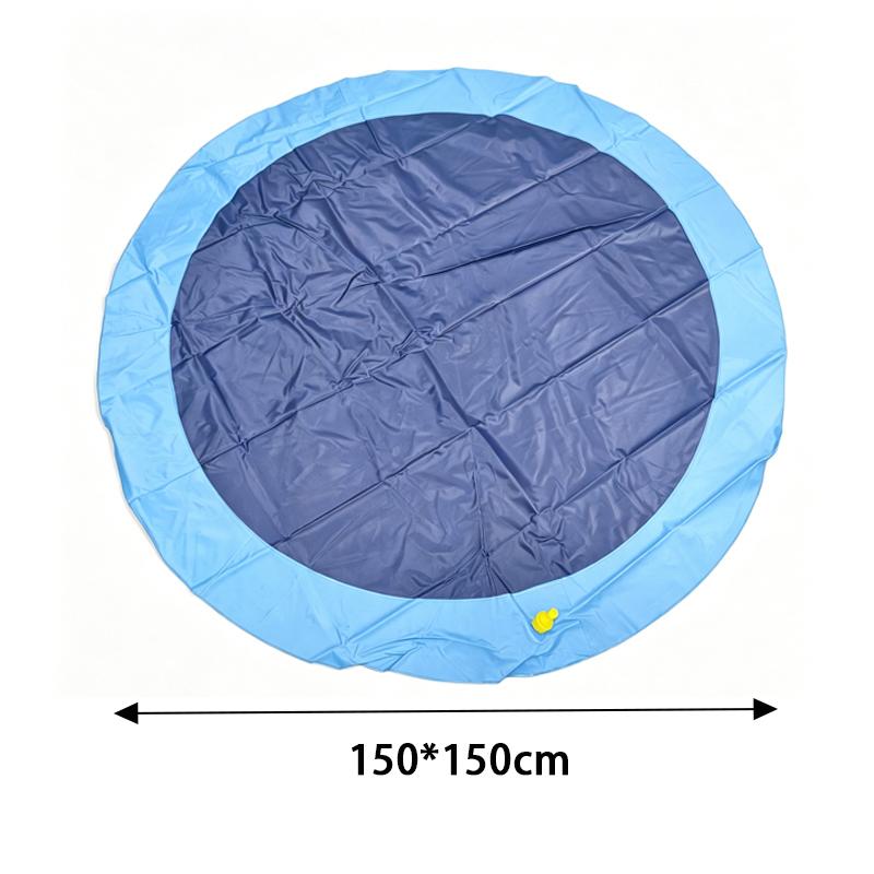 Summer Dog Splash Sprinkler Pad Foldable Pet Fountain Water Mat Outdoor Cooling Toy for Dogs Kids Blue 100/150/170cm