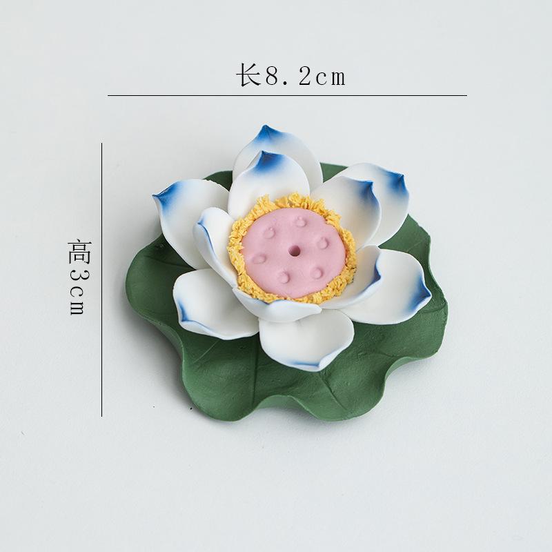 Keramisch Handwerk Handgemaakt Lotus Aroma Houder Wierookbrander Kunstbloem Waterlelie Decoratieve Beeldjes Huisdecoratie