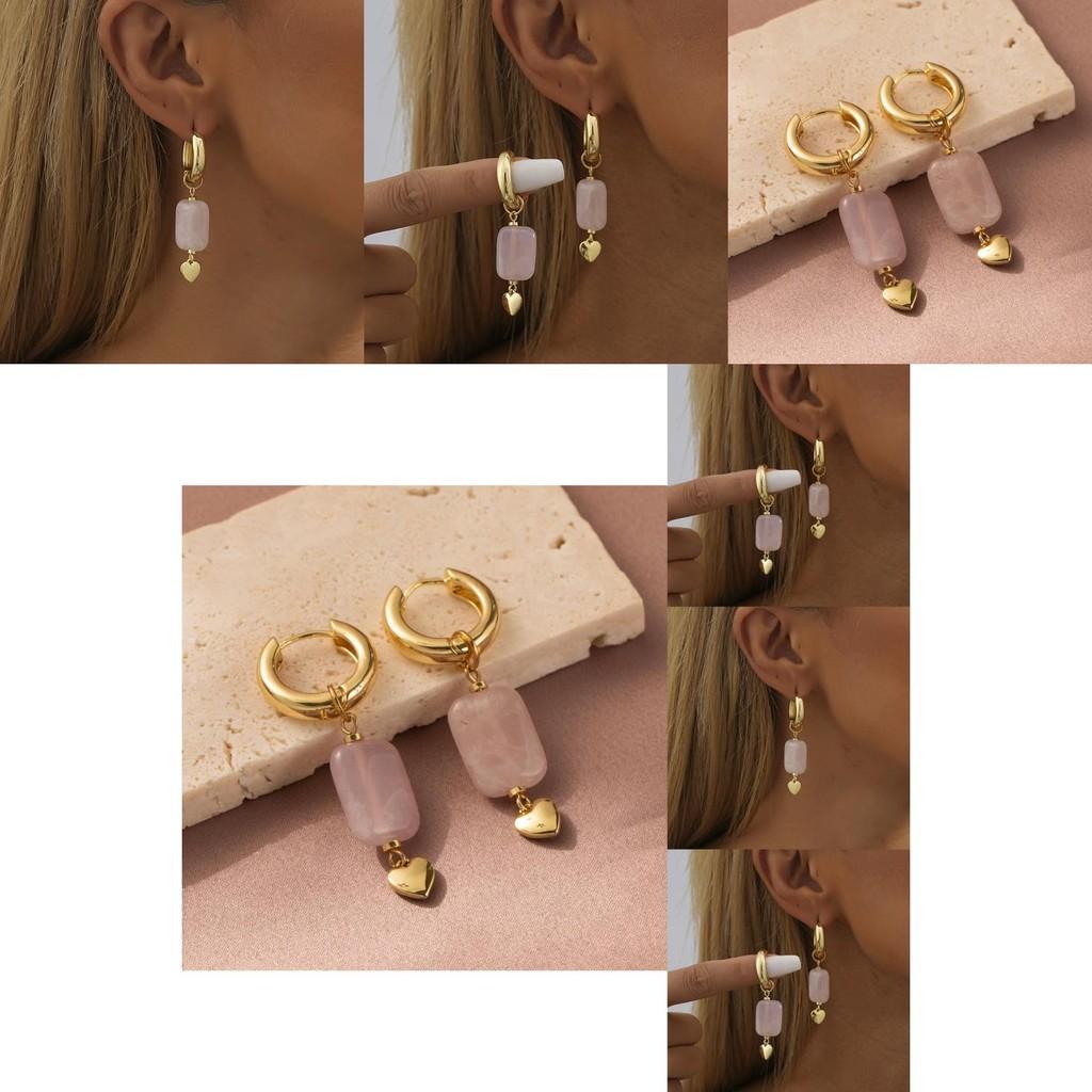 Trendy Light Purple Heart Earrings For Women Statement Jewelry Wholesale