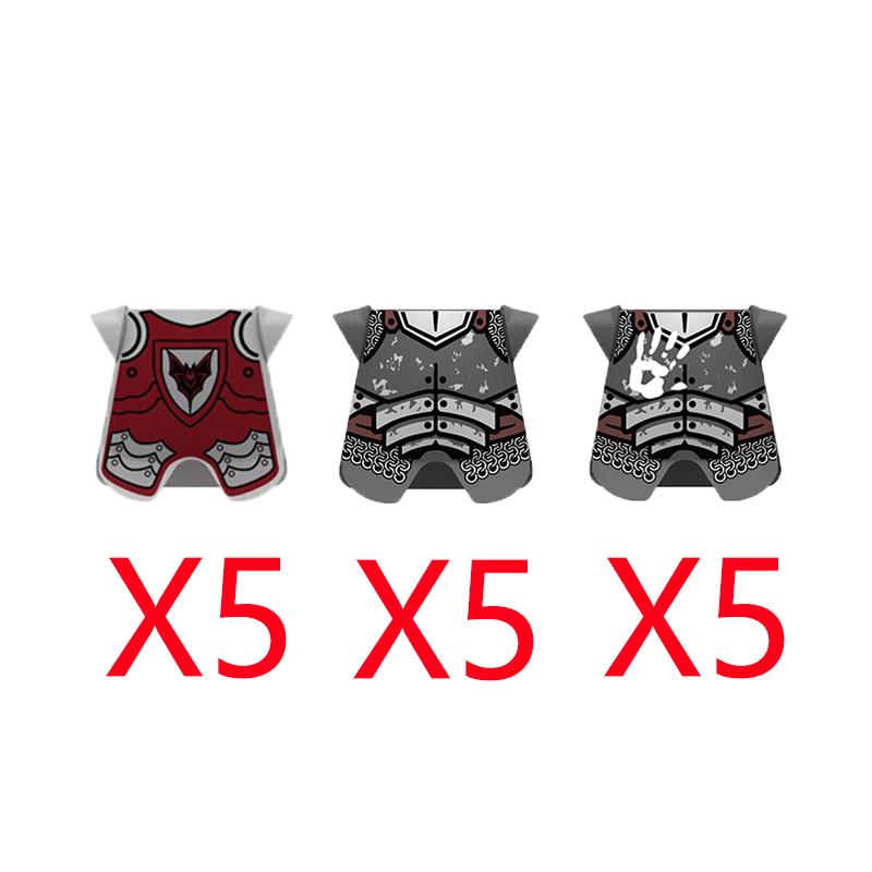 MOC Medieval Building Blocks Soldier Figures Weapons Accessories Armor Shield Flag Transport Ox Horse Mini Brick Toy Gift X010