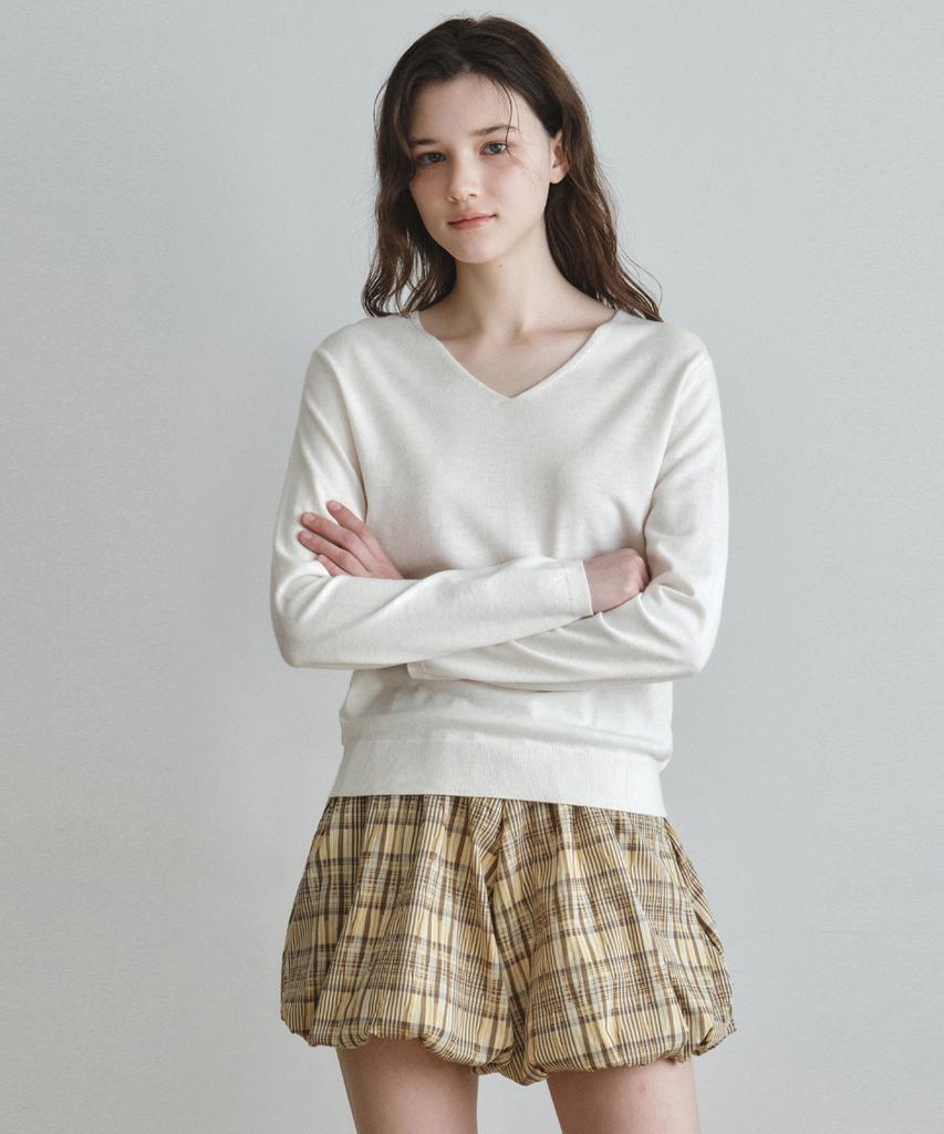 Wednesday Oasis For Woman Soft Lean V-Neck Knit_Ivory(Wc26Kn13)