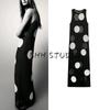 Summer New Product Women's Clothes French Style Design Sleeveless Round Neck Polka Dot Knitting Long Dress 9598205