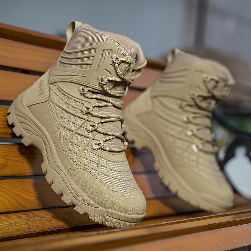Field Training Field Training Military Boots High Top Military Training Desert Outdoor Hiking Shoes Breathable