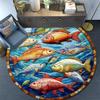 Ocean Fishes Round Area Rug,Carpet Rug for Living Room Bedroom Sofa Playroom Decor,Non-slip Floor Mat