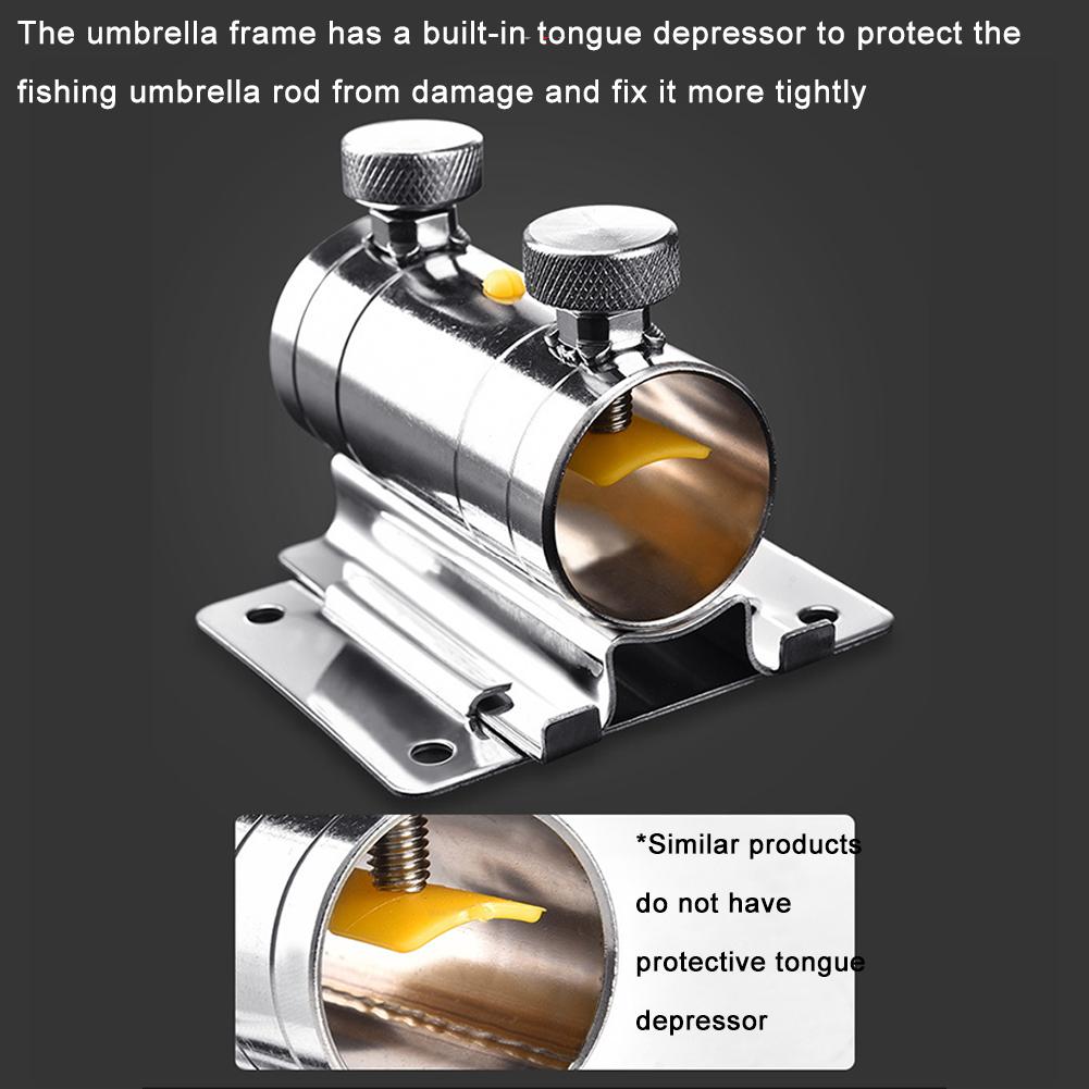 Fishing Umbrella Base Stand, Adjustable Stainless Steel Umbrella Holder Bracket Stand Base for Fishing Box