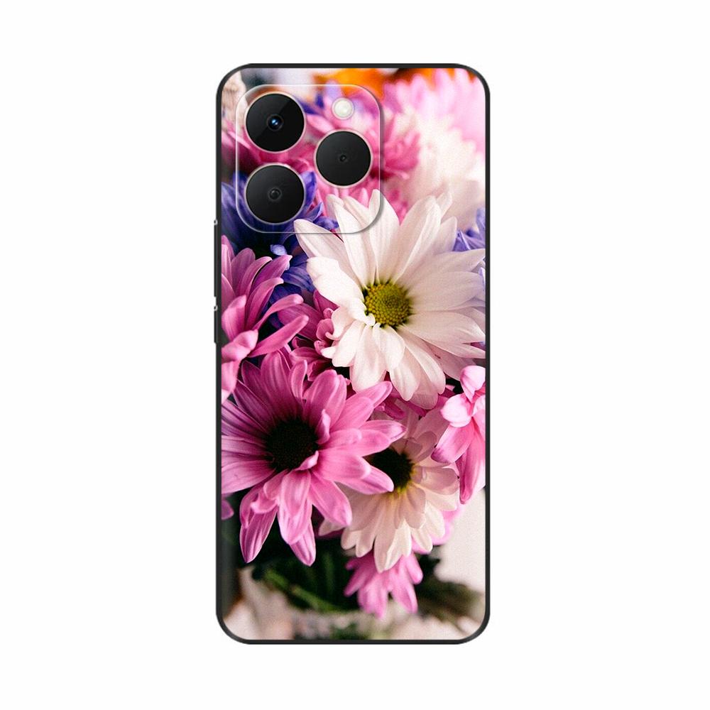 For Realme 15T 5G Case Soft Silicone Bumper Cartoon Flower Skull Painting Back Cover For Oppo Realme 15T 15 T Phone Cases Funda