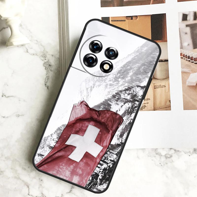 Switzerland Swiss Flag Case For OnePlus 11 12 12R 9 10 Pro 10R 9R 8T 10T Nord CE 2 3 Lite 2T N10 N20 N30 CE4 Cover
