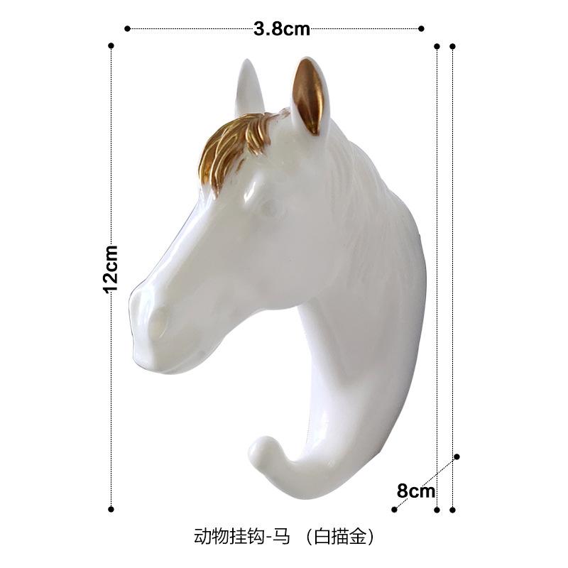 Wall Mounted Animal Head Rack Coat Cap Wall Hanger Horse Giraffe Elk Elephant Hook Decorative Room Decor Bathroom Accessory