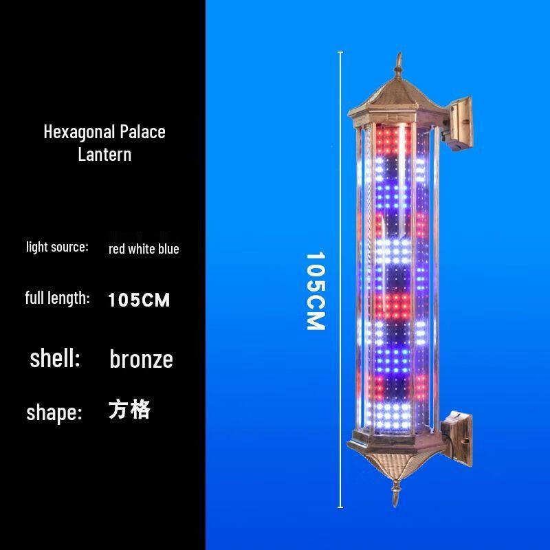 Retro LED frisörstolpe Roterande skyltlampa