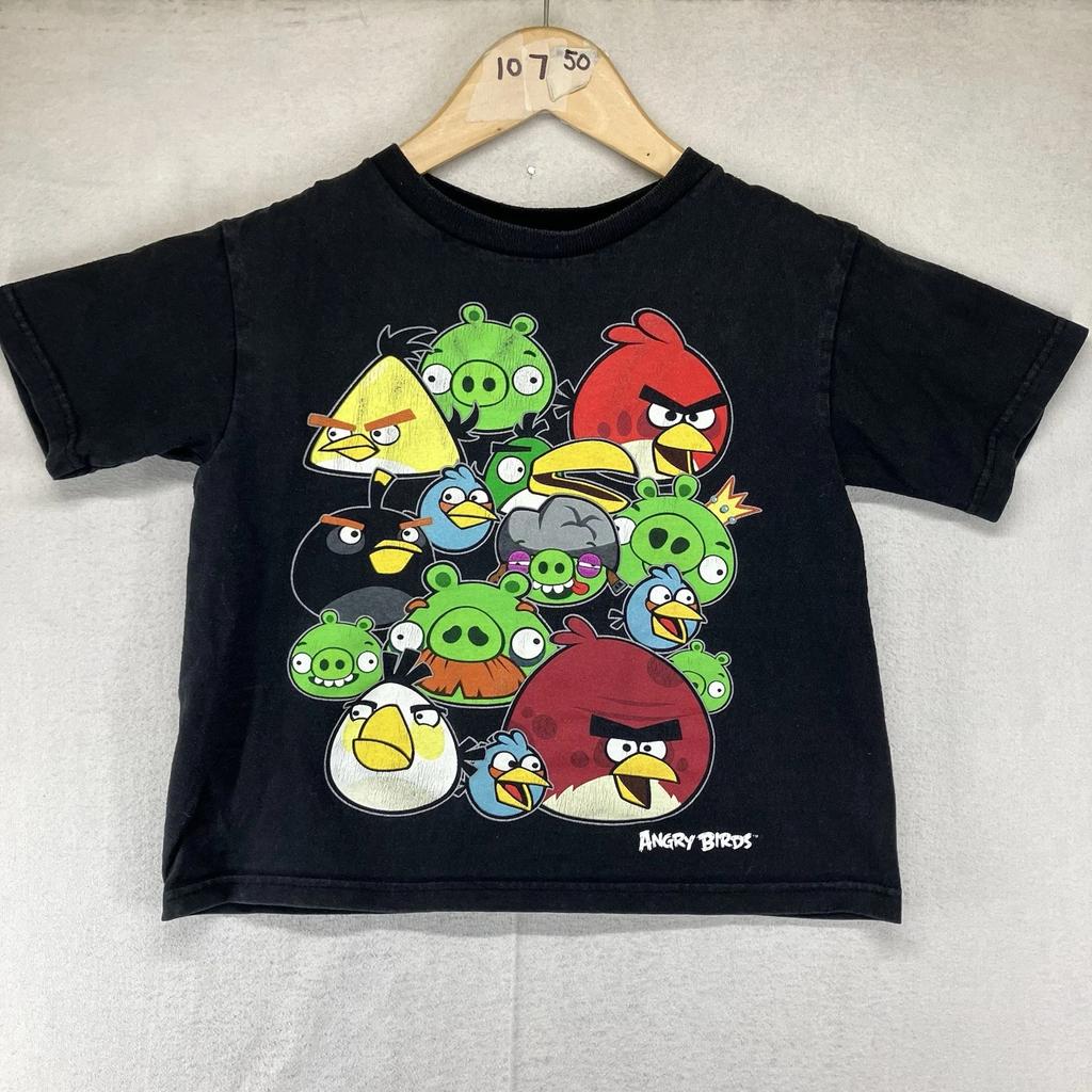 Angry Birds T-shirt Kids Size Medium All Character Faded Retro Graphic