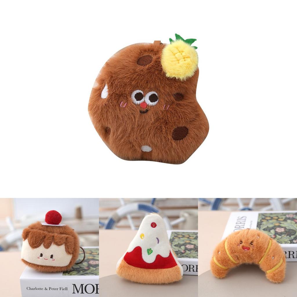 Cartoon Food Plush Keychain With Pp Cotton Filling For Kids Room Decor