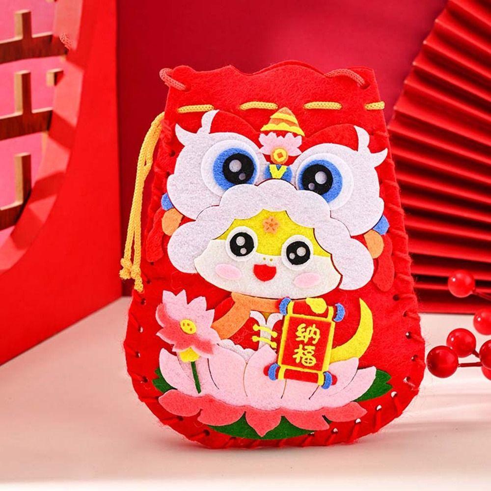 Traditional Snake Pattern Hnadbag Non-woven Fabric New Year Blessing Bag  New Year