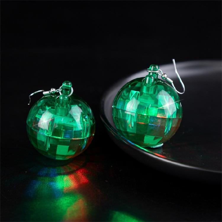 Colorful LED Earrings with Disco Balls Style Nightclub Earrings Plastic Texture Suitable for Party Wear and Clubbing Wear