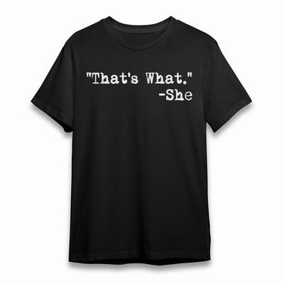 Men's Oversize Soft T-Shirt Typewriter That's What Quote Tee Short Cotton Black