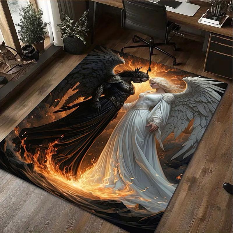 Angel and Demon Rug - Home carpet Office Decorative Carpet For Living Room Bedroom Door Mat Floor Rug Computer Chair Area Rug