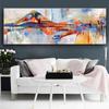 1pc Abstract Mountain Landscape Canvas Print, Frameless Modern Wall Art, Colorful Texture Painting, Mi
