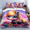 Whimsical Pony Paradise Bedding Sets Duvet Covers Pillowcases(1* Duvet Cover 2* Pillowcases Without Duvet Insert)