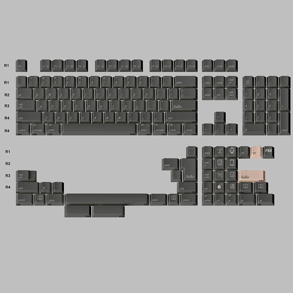 Retro 2100 Theme Keycap Set 145key PBT Originate Custom Personalized Keyboard Cap Cherry Profile KeyCap for Mechanical Keyboard