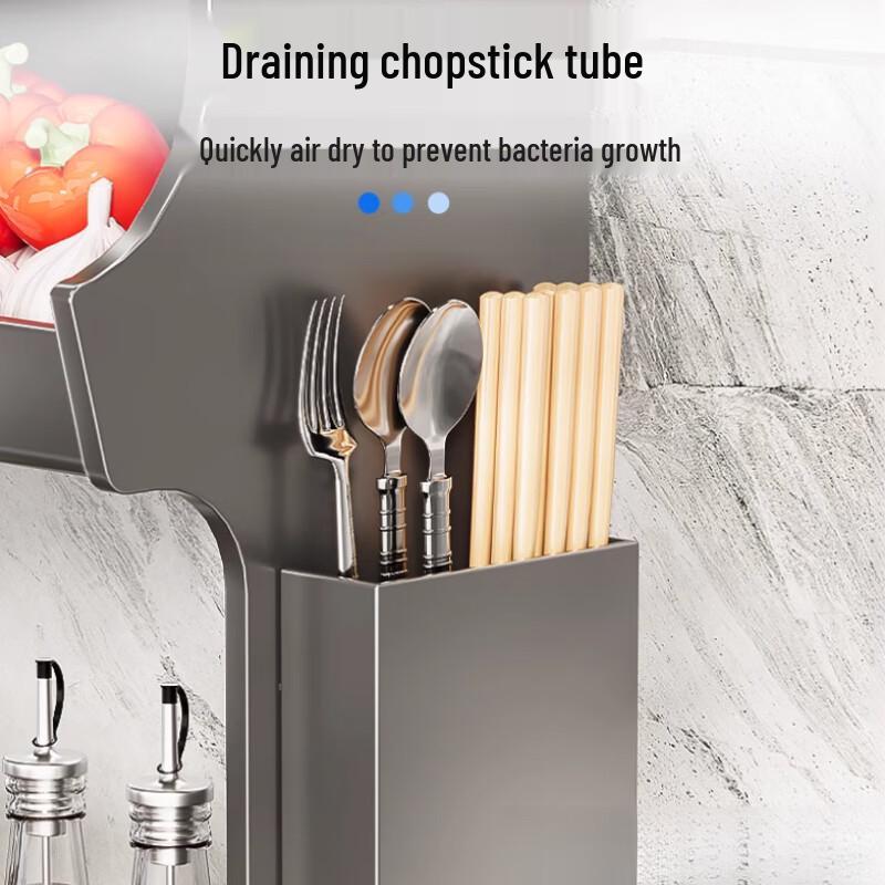 3-Tier Kitchen Countertop Spice & Knife Rack