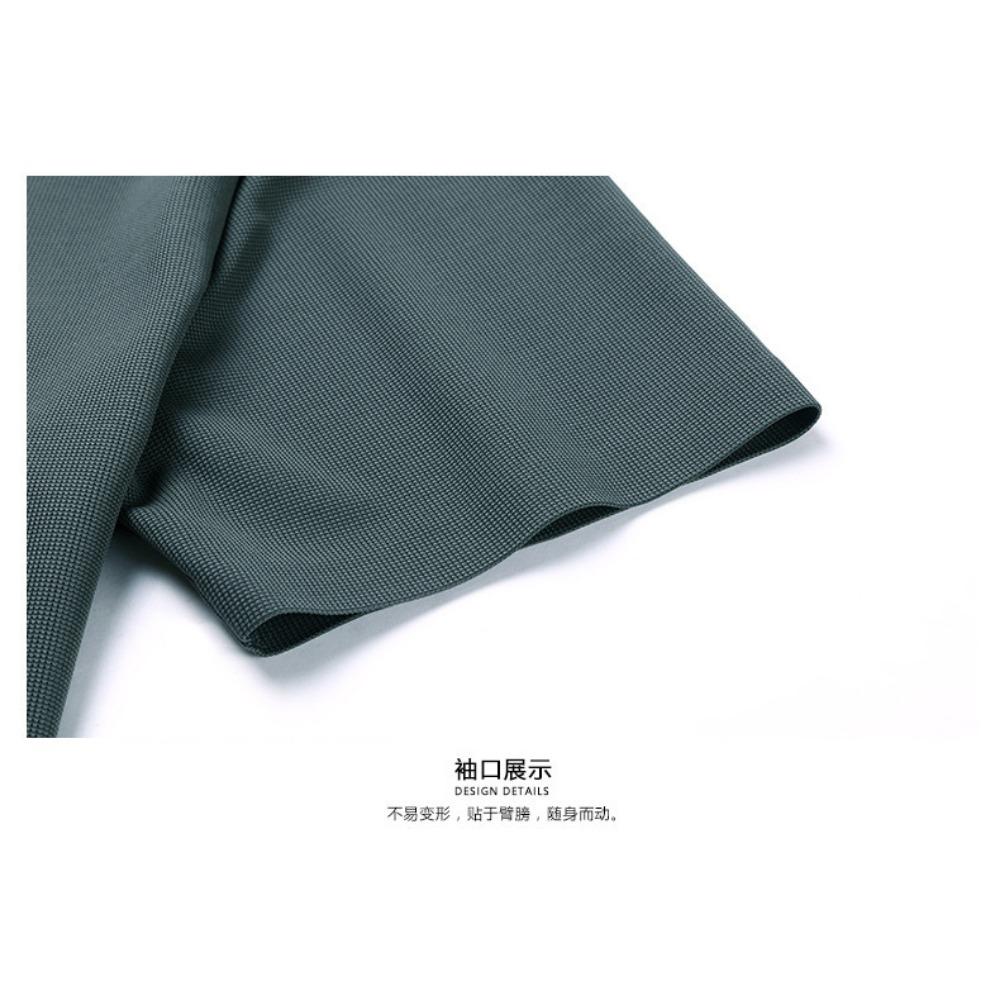 Men's Ice Silk Short Sleeved Lapel T-shirt Loose Business Casual Polo Shirt Summer Sweatshirt Top T-shirt Solid Color