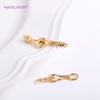 18K Gold Plated S Shaped End Connector Clasps For Jewelry Making, DIY Bracelet Fasteners Clasp Hook