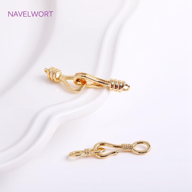 18K Gold Plated S Shaped End Connector Clasps For Jewelry Making, DIY Bracelet Fasteners Clasp Hook