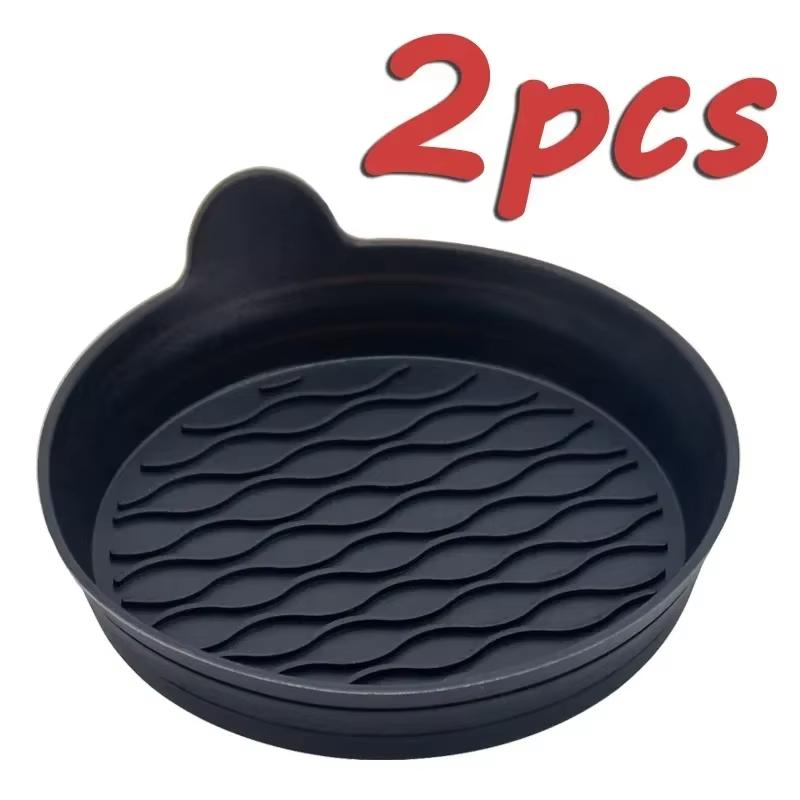 2pcs Automotive Anti Slip Silicone Coasters, Waterproof and Leak Proof, Universal Interior Accessories for Automobiles