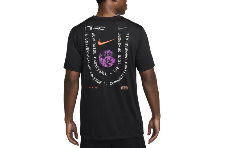 Nike T Shirts Men's Black Crew Neck Moderate Straight Fit FV8412-010
