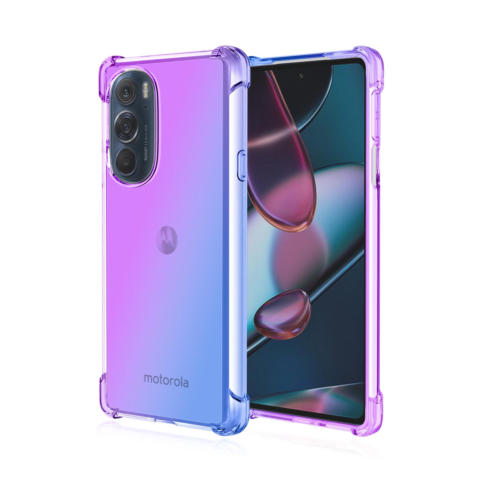 

Прозрачный милый градиентный чехол для телефона, тонкий, устойчивый к царапинам, гибкий чехол из ТПУ, противоударный защитный чехол для Motorola Edge 20 30 40 Pro S30 X30 One 5G X40 Motorola Edge S30 синий/фиолетовый