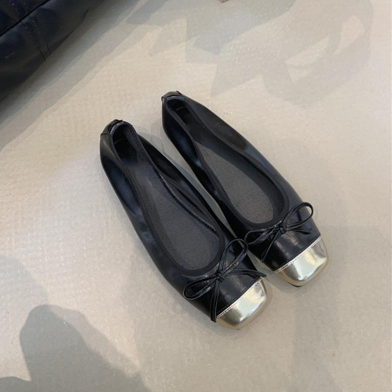 2025 New Fashion Pointed Shoes Women's Summer Soft Sole Women's Shoes Shallow Mouth Scoop Shoes Flats Heels Solid Leather Flats