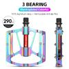 WEST BIKING Bicycle Ultralight Pedals 3 Bearings MTB 7075 Aluminum Alloy Flat Pedals Road Bike Non-Slip Colorful Cycling Pedals