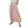 High-Waisted French Retro Linen-Cotton Wide-Leg Cropped Pants with Crinkled Texture