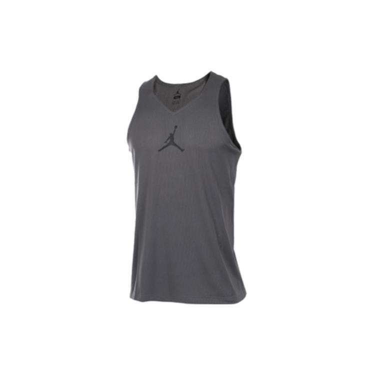 Men s Air Jordan Ultimate Flight Logo Printing Solid Color Quick Dry Breathable Sports Black Vest 842315-021 S