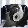 Yinyang Dragon Printed Blanket Soft Plush Flannel Blanket Suitable For Sofa Office Blanket