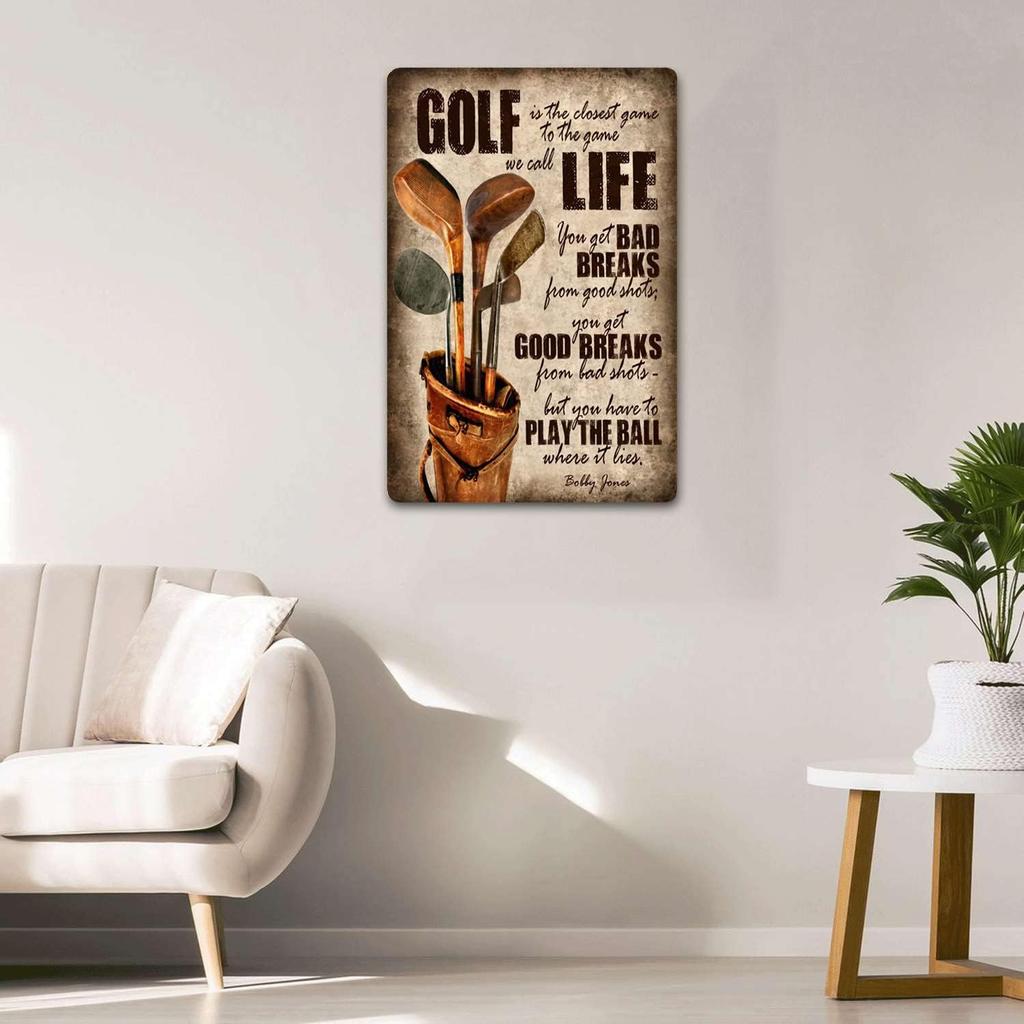 Cusde Golfing Golf Life Metal Tin Sign Retro Wall Art Vintage Decor Poster Wall Decorations for Home Bar Pub Man Cave Outdoor Indoor 8x12 Inch