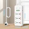 Power Strip Surge Protection Multi Socket 6 Outlets UK/US/EU Plug 1.8m Extension Cord with Type C 4USB Port Electrical Table Socket