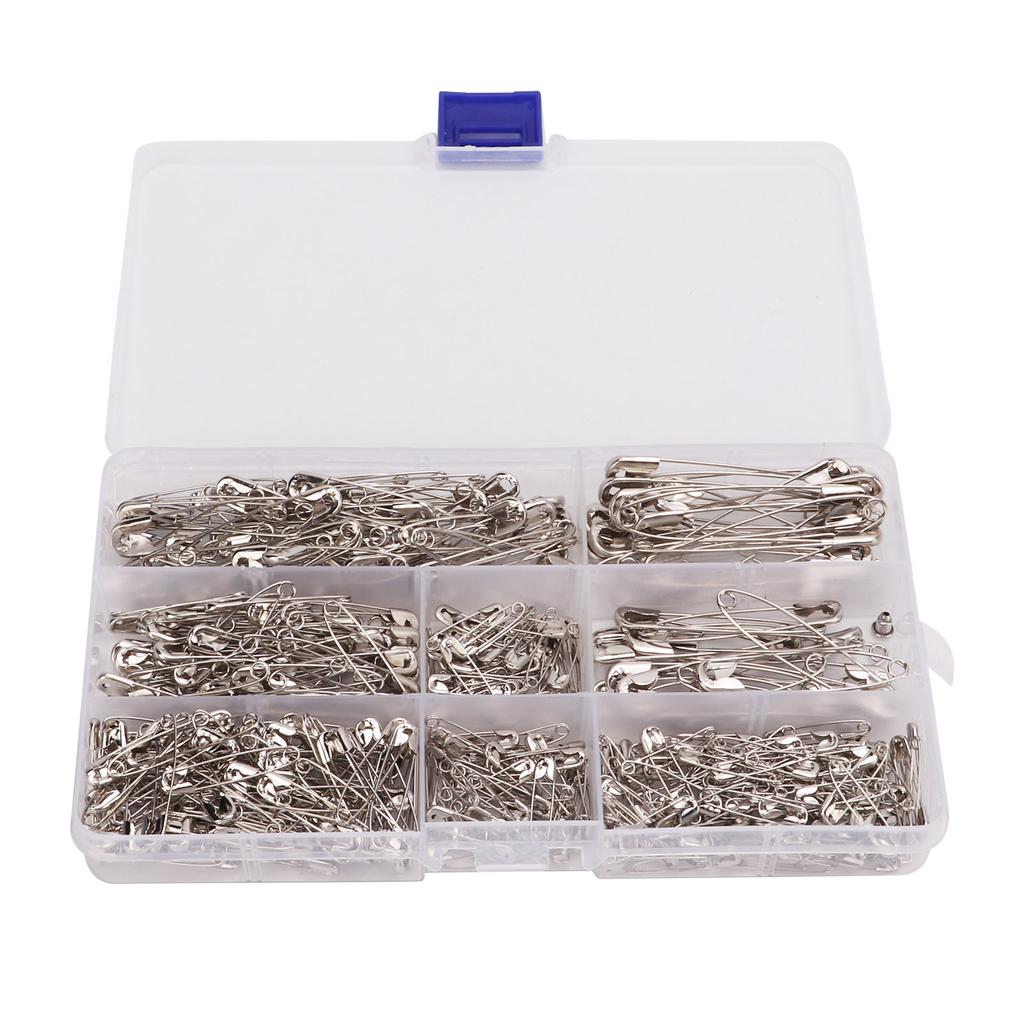 460Pcs Safety Pins 7 Sizes Iron Safe Multifunction Sturdy Reusable Safety Pins Assorted for Sewing