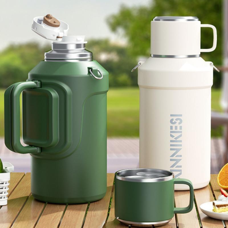 2000ML Large Capacity Vacuum Flask Outdoor Travel Keep Cold Insulated Bullet Thermoses Portable Stainless Steel Tea Water Bottle